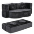 Artiss 2 in 1 Convertible Compressed Sofa Bed, Folding Boneless Sofabed for Living Room ,Comfort Curved Sleeper Couch with High Density Sponge, Apartment Essentials, No Assembly, 2 Pillows, Grey
