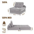 1 Seater Corduroy Convertible Sofa Bed Pull Out Boneless Couch Grey