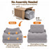1 Seater Corduroy Convertible Sofa Bed Pull Out Boneless Couch Grey