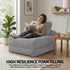1 Seater Corduroy Convertible Sofa Bed Pull Out Boneless Couch Grey