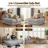 1 Seater Corduroy Convertible Sofa Bed Pull Out Boneless Couch Grey