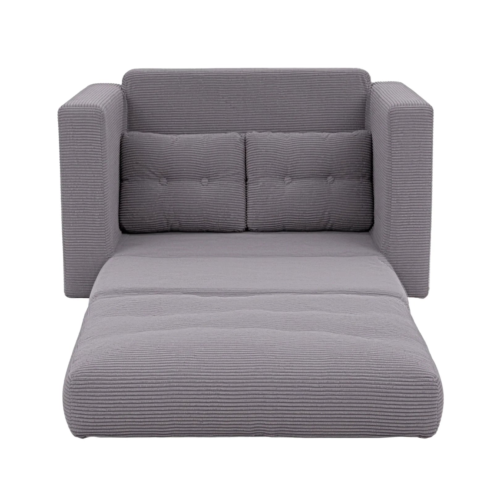 Artiss 2 Seater Corduroy Convertible Sofa Bed Pull Out Boneless Couch Grey