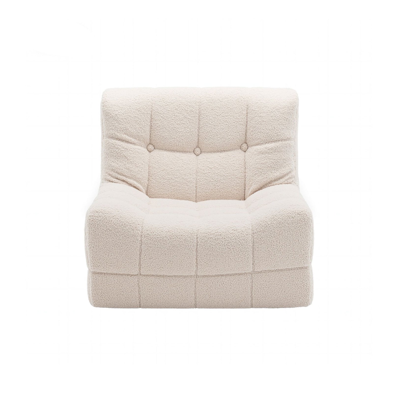 Set of 3 Sofa Modular Boneless Couches No Assembly White