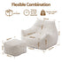 Artiss Bean Bag Sofa w/Ottoman Corduroy for Adults Teens White
