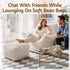 Artiss Bean Bag Sofa w/Ottoman Corduroy for Adults Teens White