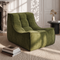 Floor Sofa Armless Chenille No Assembly Removable Cover Green