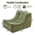 Floor Sofa Armless Chenille No Assembly Removable Cover Green