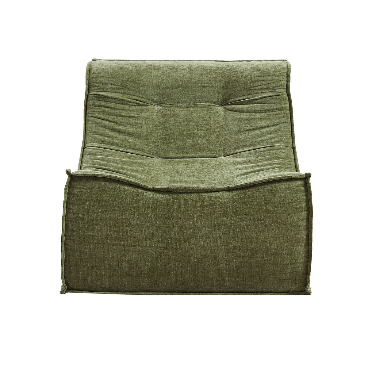 Floor Sofa Armless Chenille No Assembly Removable Cover Green