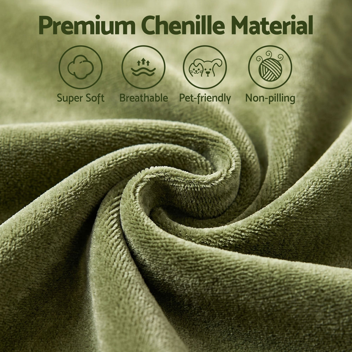 Floor Sofa Armless Chenille No Assembly Removable Cover Green