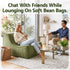 Floor Sofa Armless Chenille No Assembly Removable Cover Green