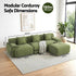 300cm Modular Sofa Bed Comfort L-Shaped Sectional Boneless Couch Green