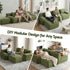 300cm Modular Sofa Bed Comfort L-Shaped Sectional Boneless Couch Green