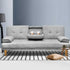 Sofa Bed 188CM Grey Faux Linen