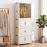 Artiss Foldable Storage Cabinet Stackable Box Wardrobe Clear Magnetic Door White