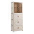 Artiss Foldable Storage Cabinet Stackable Box Wardrobe Clear Magnetic Door White