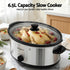 6.5L Slow Cooker Electric Multi Cooker with 3 Heat Settings and Keep Warm Function