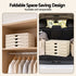 Artiss 4-Tier Foldable Storage Cabinet Stackable Box Clear Magnetic Door White