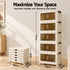 Artiss 5-Tier Foldable Storage Cabinet Stackable Box Clear Magnetic Door White