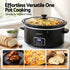 5.6L Slow Cooker Electric Multi Cooker with 3 Heat Settings and Keep Warm Function