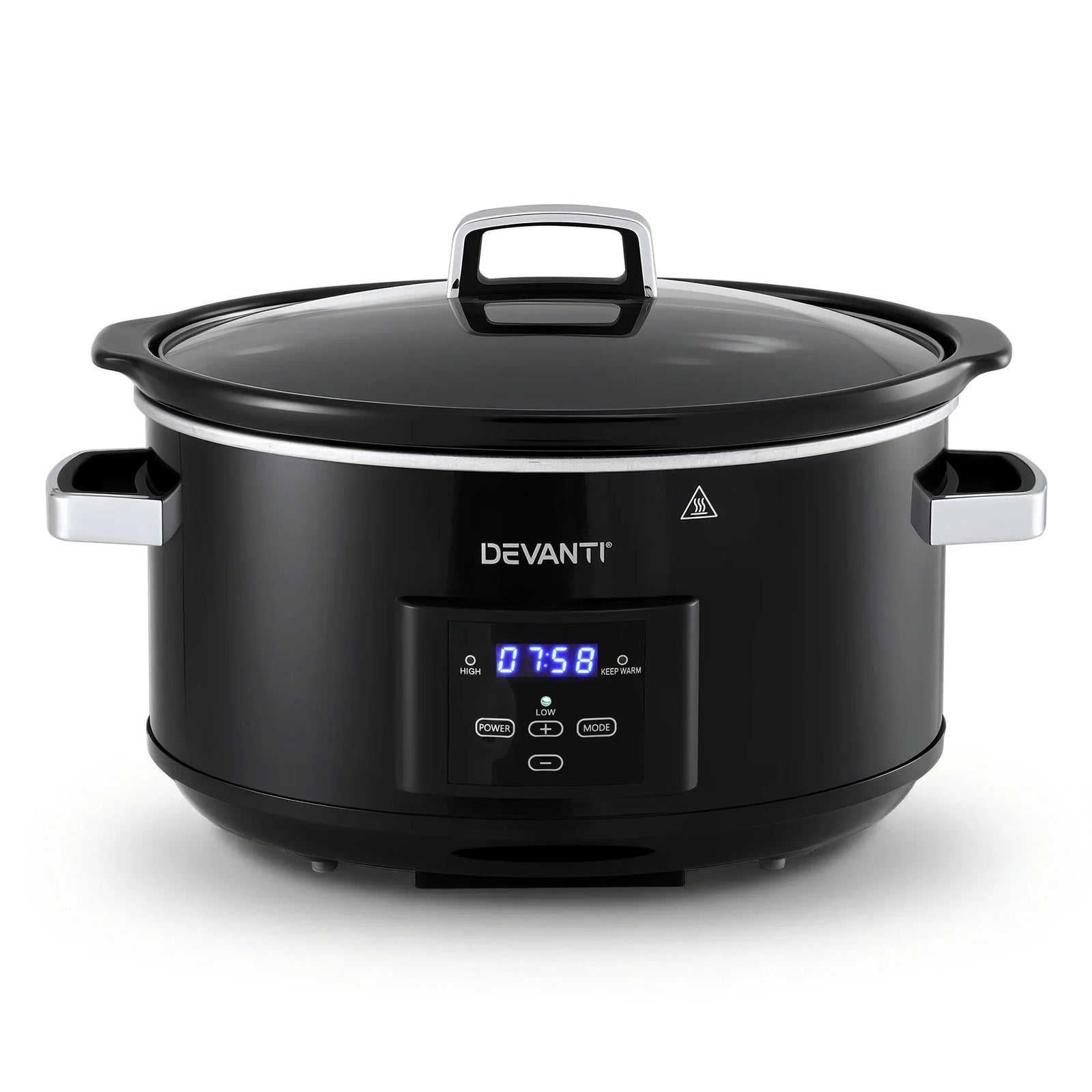 8L Slow Cooker Electric Multi Cooker with 3 Heat Settings and Keep Warm Function