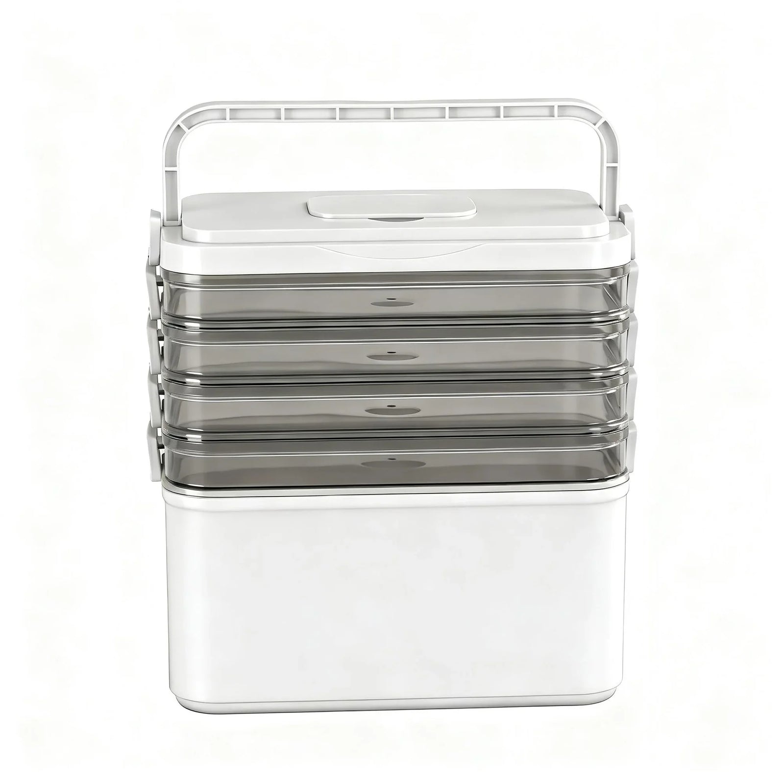 5 Tier Portable Storage Box Detachable with Handles Plastic Clear