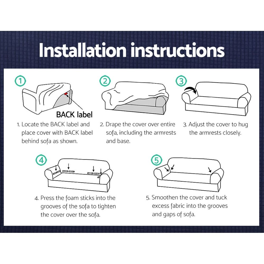 Artiss Polar Fleece 3‑Seater Sofa Cover with Stretch Fit & Anti‑Slip Design – Grey