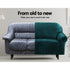 Artiss 3 Seater Velvet Sofa Cover Agate Green Stretch Couch Protector