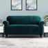 Artiss 3 Seater Velvet Sofa Cover Agate Green Stretch Couch Protector