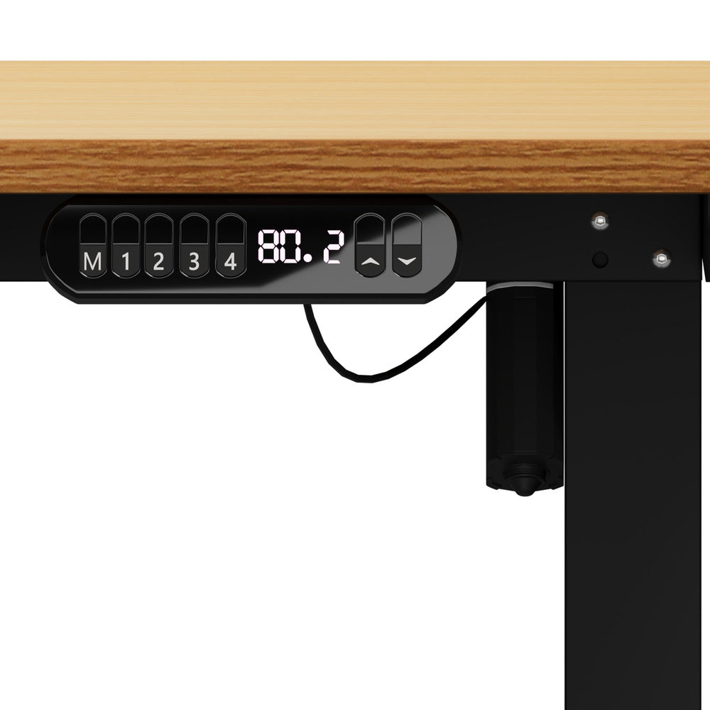 120CM Electric Standing Desk with Drawer Height Adjustable Black & Oak