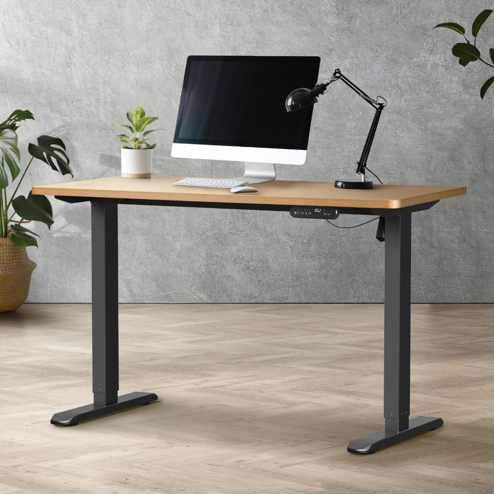 120CM Electric Standing Desk Single Motor Black&Oak