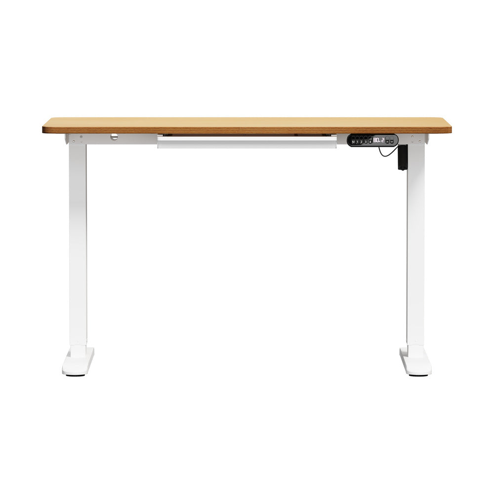 120CM Electric Standing Desk with Drawer Height Adjustable White & Oak