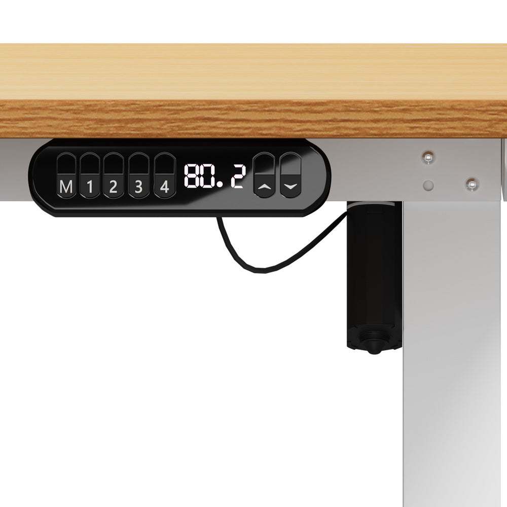 120CM Electric Standing Desk with Drawer Height Adjustable White & Oak
