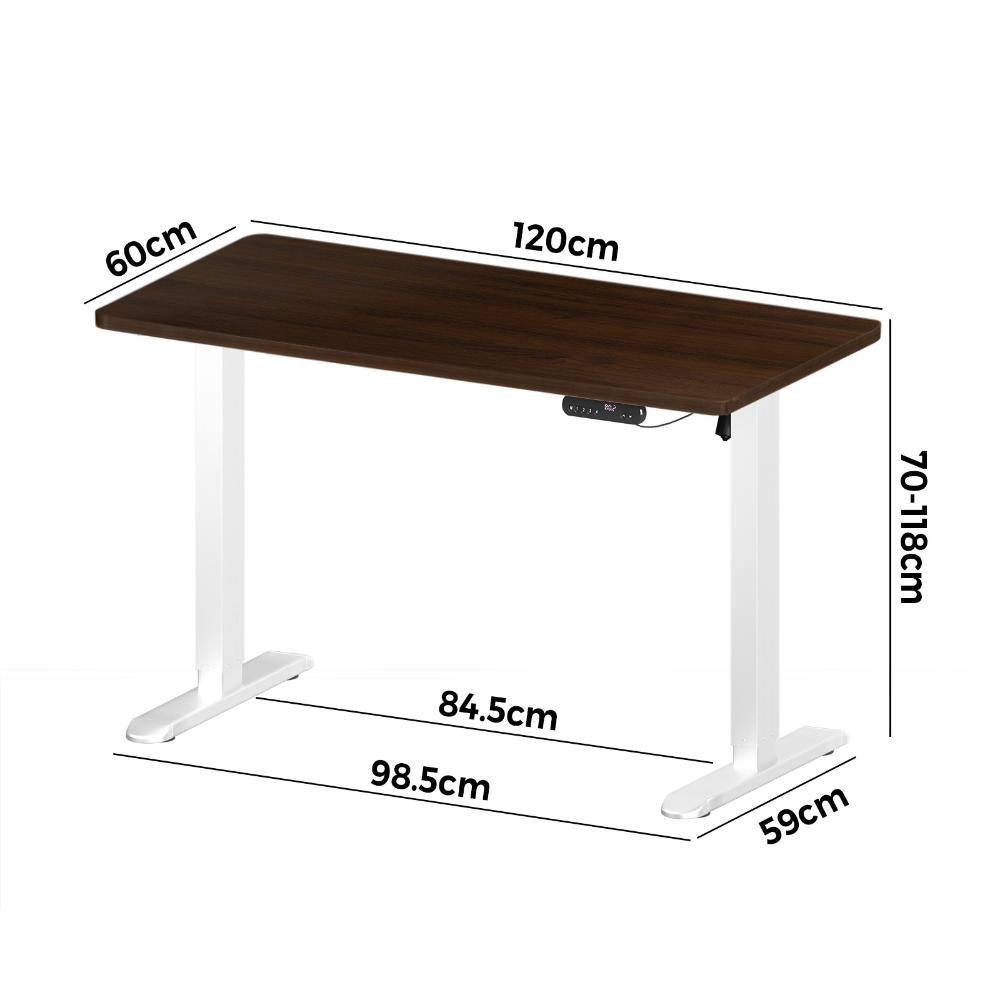 120CM Electric Standing Desk Single Motor White&Walnut