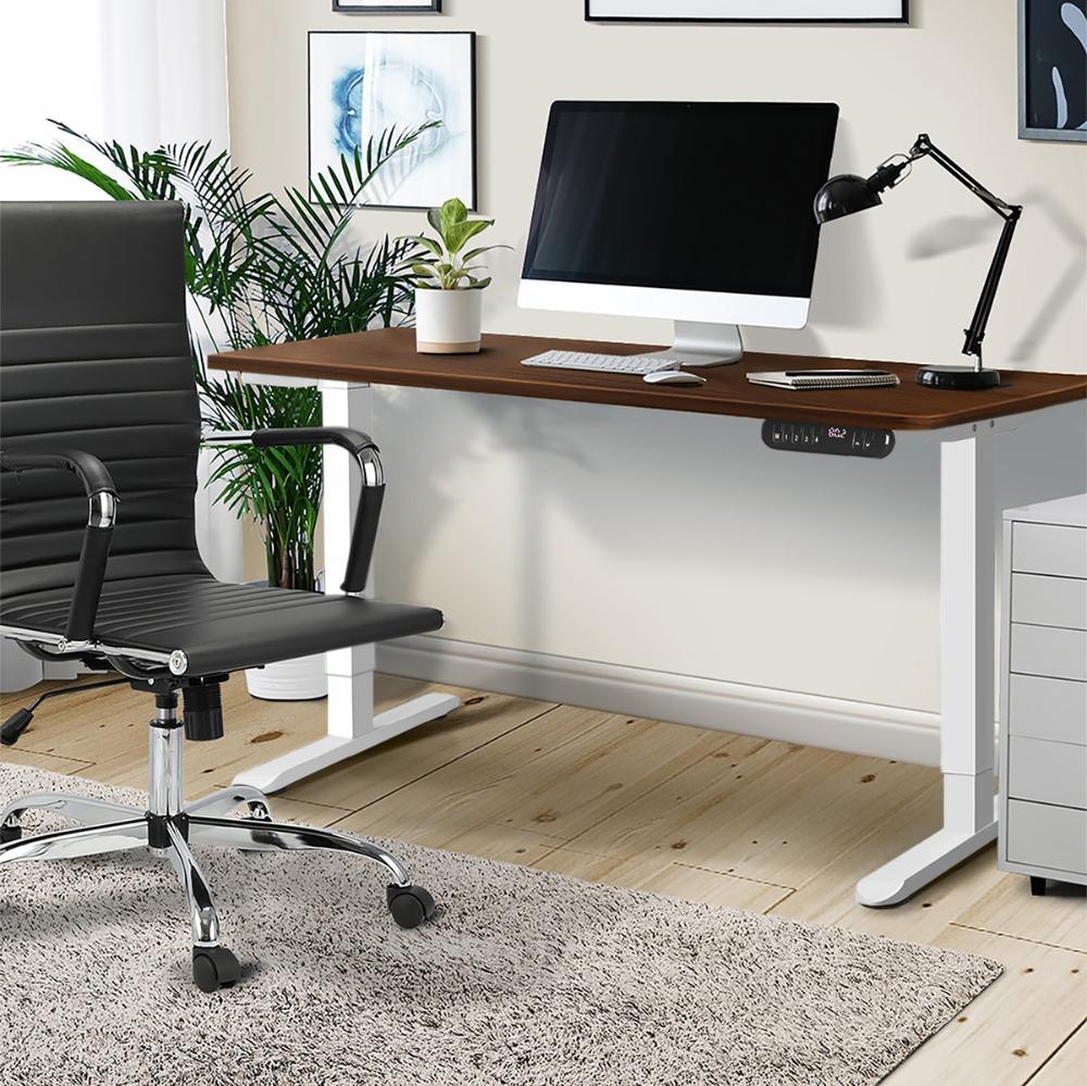 120CM Electric Standing Desk Single Motor White&Walnut