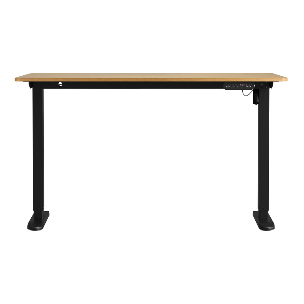 Electric Standing Desk Single Motor Black&Oak 140CM