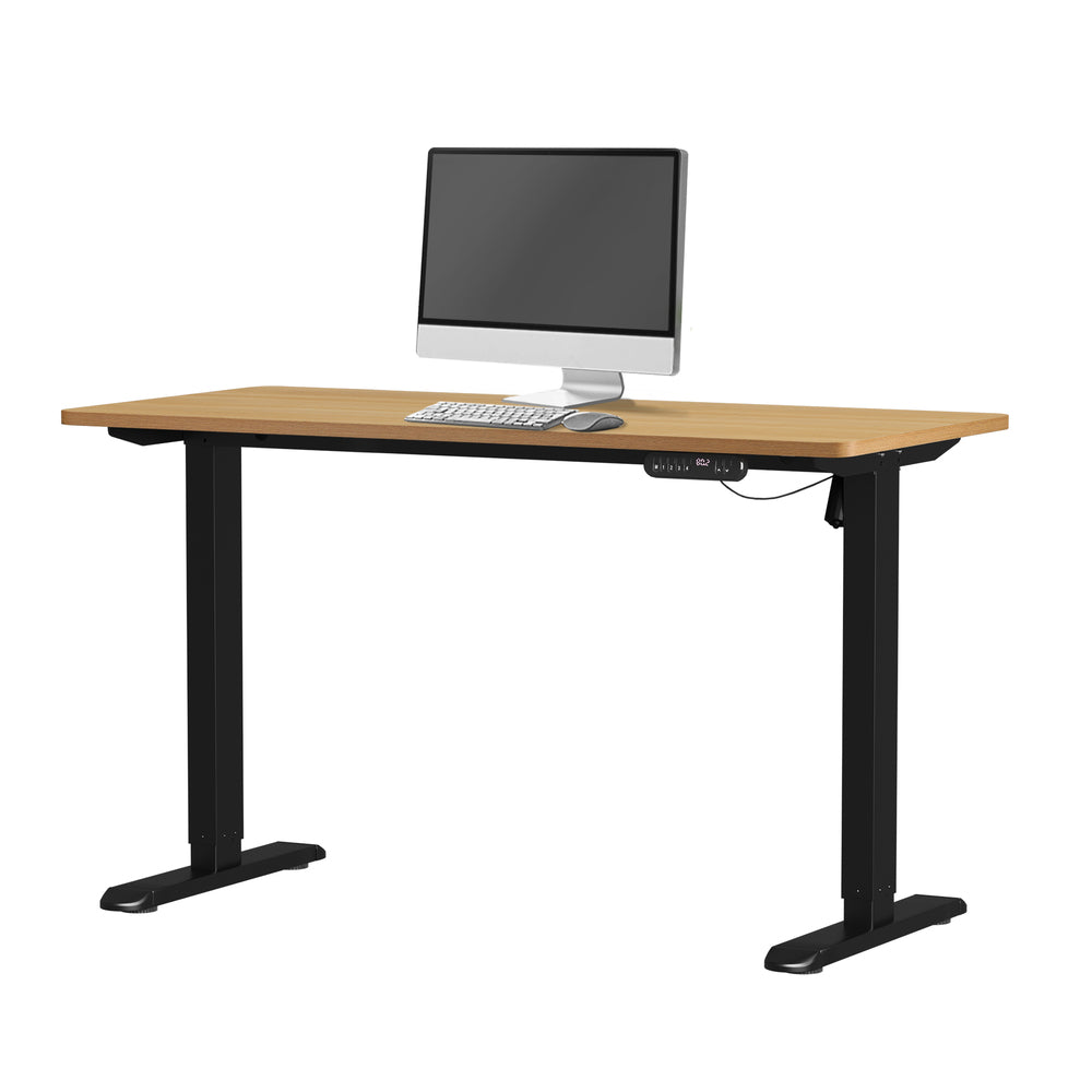 Electric Standing Desk Single Motor Black&Oak 140CM
