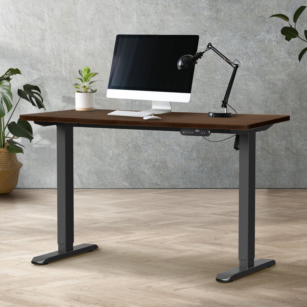 Electric Standing Desk Single Motor Black&Walnut 140CM