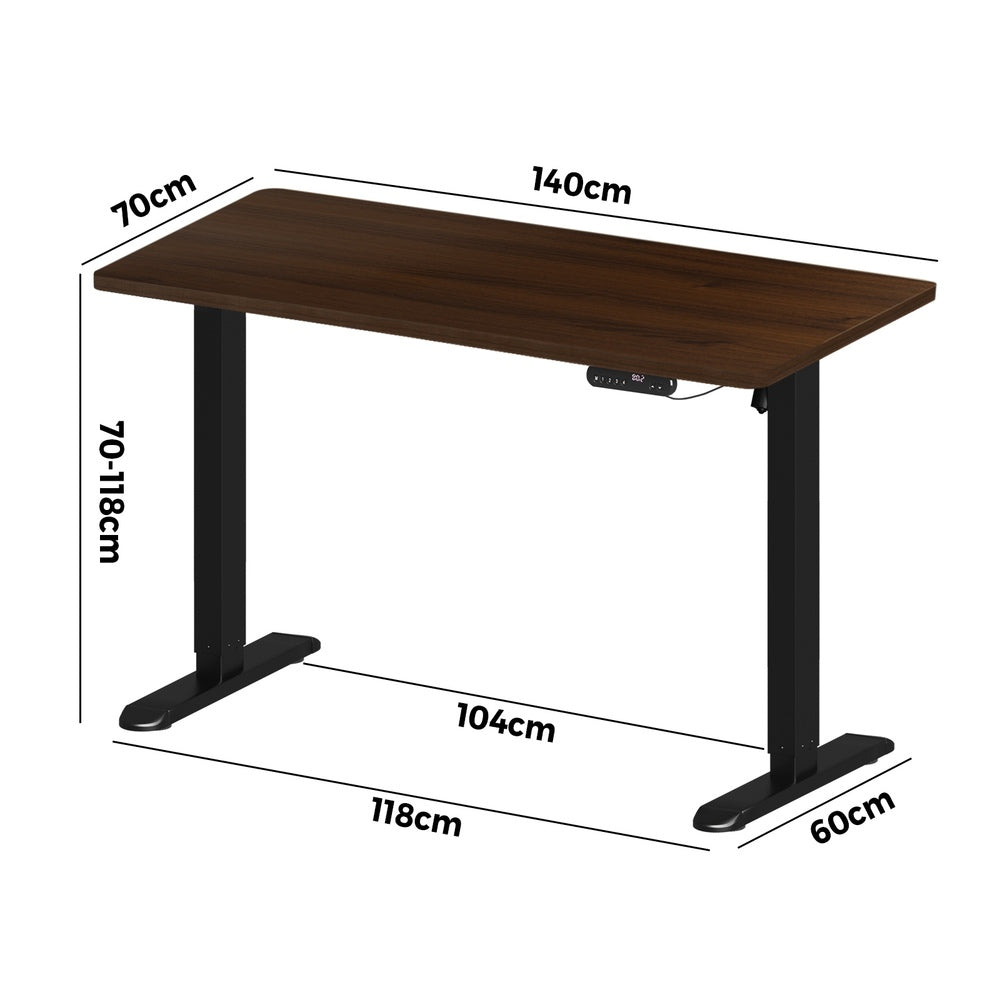 Electric Standing Desk Single Motor Black&Walnut 140CM