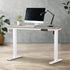 Electric Standing Desk Single Motor White&Grey-Oak 140CM