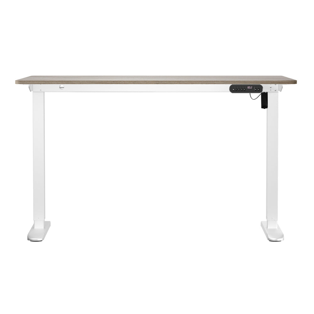 Electric Standing Desk Single Motor White&Grey-Oak 140CM