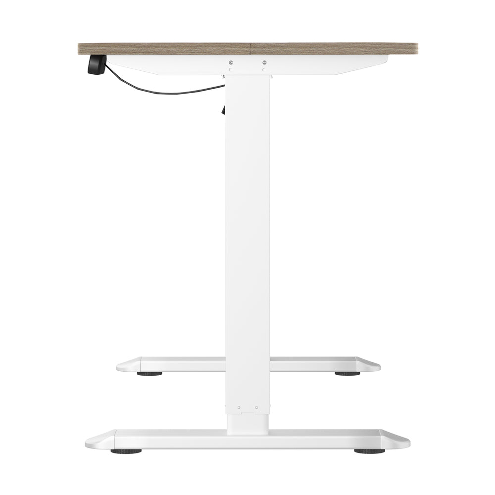 Electric Standing Desk Single Motor White&Grey-Oak 140CM