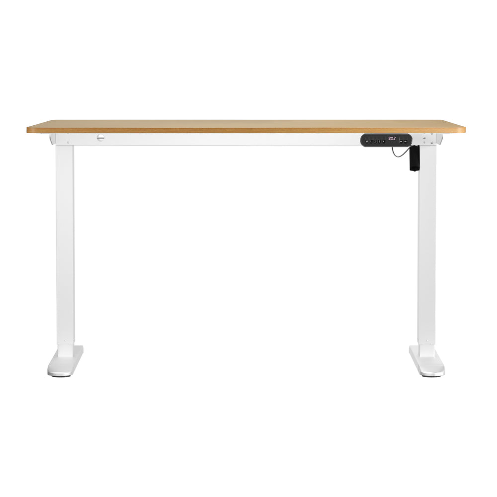 Electric Standing Desk Single Motor White&Oak 140CM