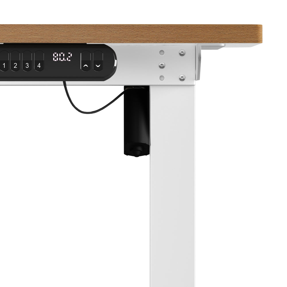 Electric Standing Desk Single Motor White&Oak 140CM