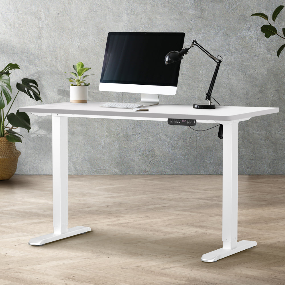 Electric Standing Desk Single Motor White 140CM