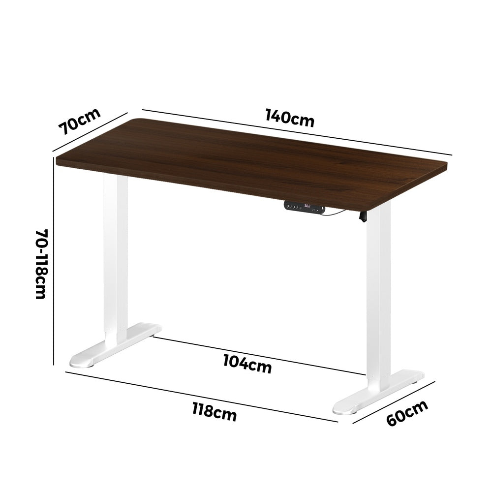 Electric Standing Desk Single Motor White&Walnut 140CM