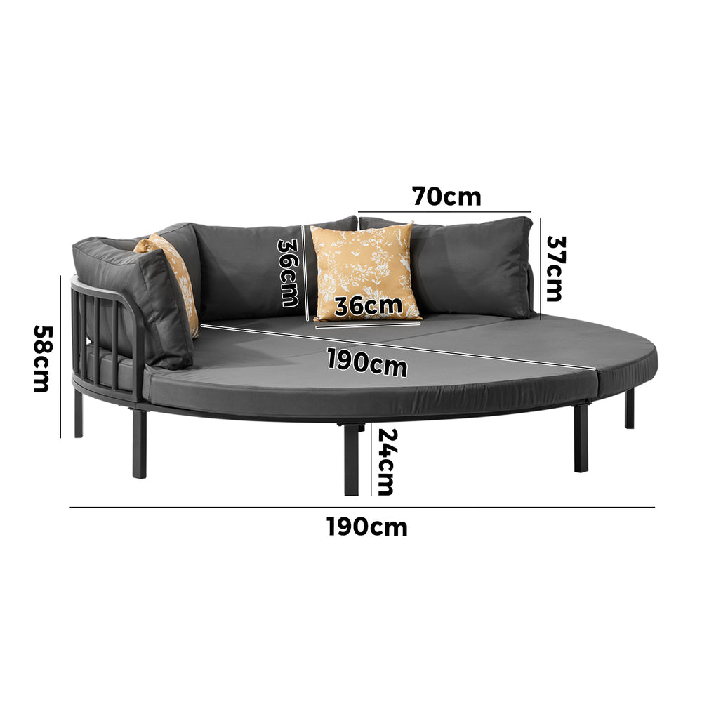 Outdoor Round Daybed Large Sun Lounge Furniture Lounger Sofa