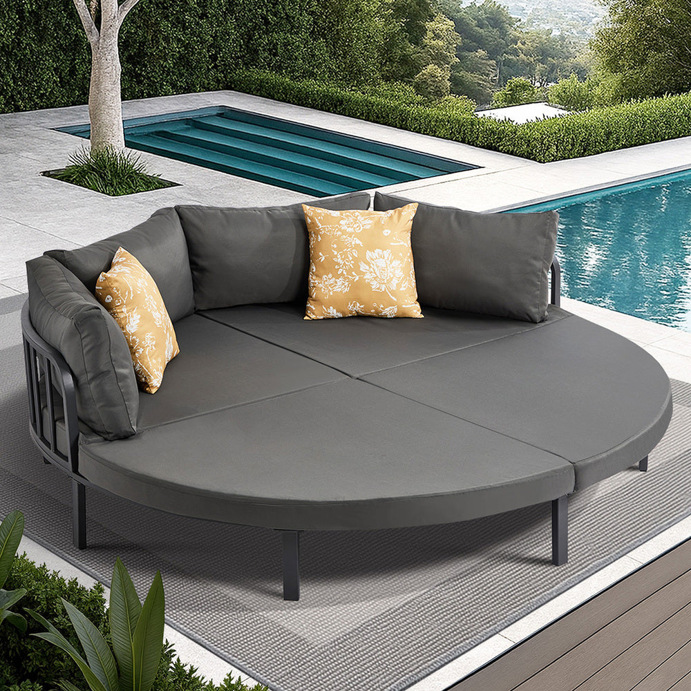 Outdoor Round Daybed Large Sun Lounge Furniture Lounger Sofa