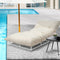 Outdoor Sun Lounge Day Bed Beige Recliner Patio Chair Metal Frame