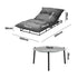 Livsip 2PCS Sun Lounger with Table Outdoor Patio Set Grey