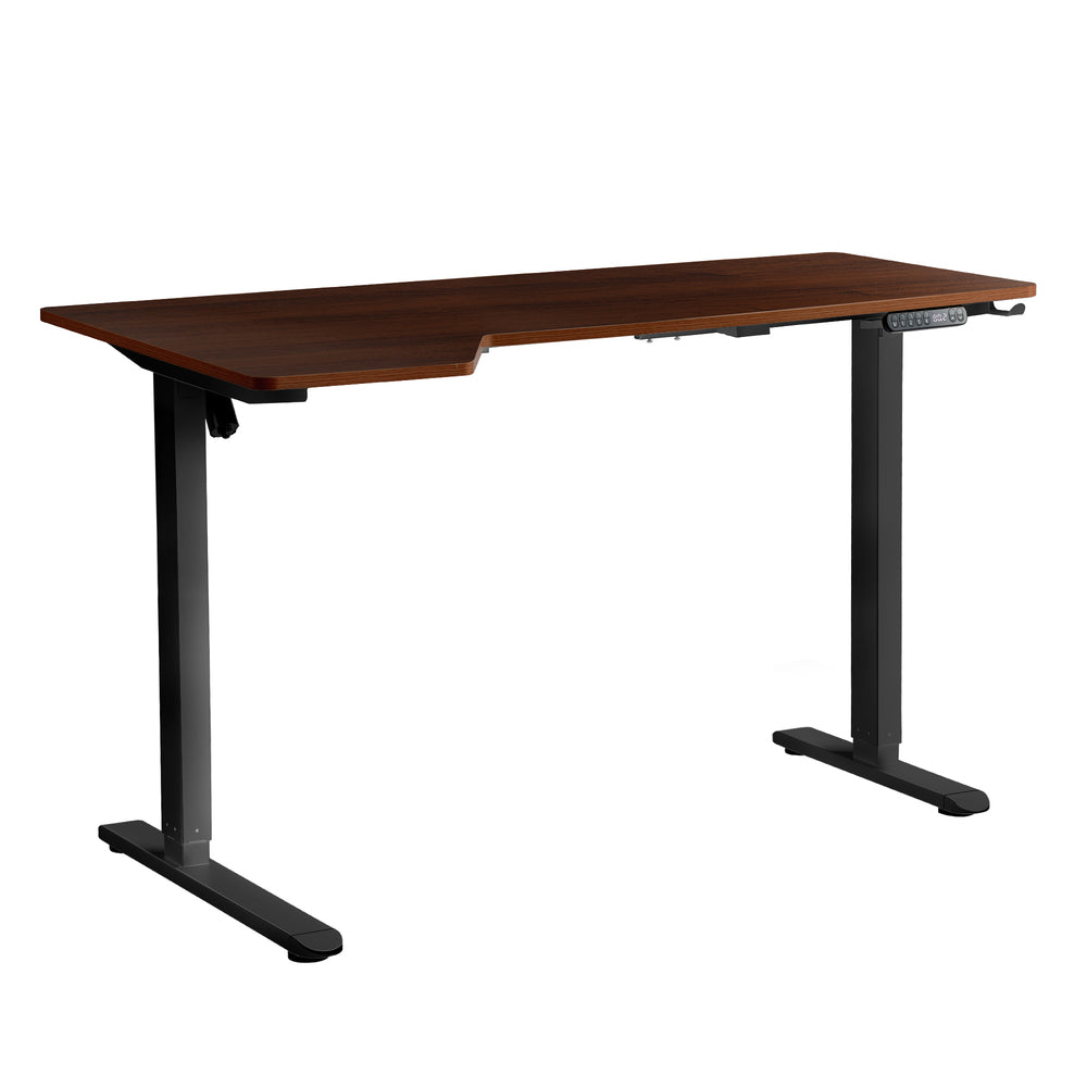 L-shape Electric Standing Desk Single Motor 145CM Black&Walnut
